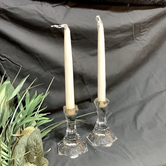 Vintage CRYSTAL CLEAR “St Lucia” lead crystal candle sticks - Picture 6 of 8